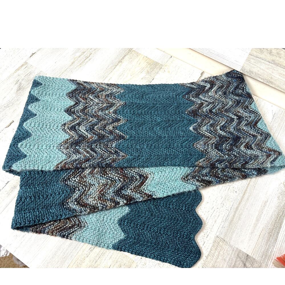 Unbranded Handmade Womens Blue Multi Boho Crochet Winter Casual Scarf